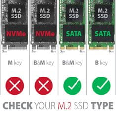 RSS-M2B, SATA - M.2 SATA SSD, interný 2.5" ALU box, čierny