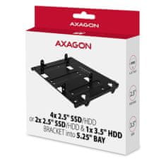AXAGON RHD-435, kovový rámček pre 4x 2.5" alebo 2x 2.5" HDD/SSD a 1x 3.5" HDD do 5.25" pozície