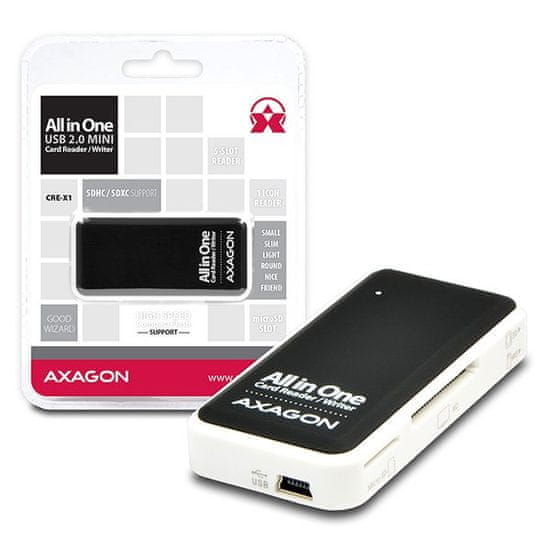 AXAGON Čítačka kariet CRE-X1 externá, mini, 5-slot ALL-IN-ONE
