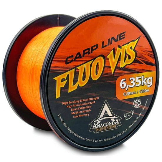 Anaconda vlasec Fluo Vis 0,33 mm 1200 m oranžová