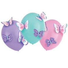 Amscan Balóny Motýliky pastelové 35cm 3+18ks
