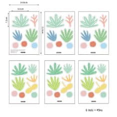 Funlife Samolepky do detskej izby viacfarebné listy a kríky 9 x 7 cm