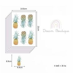 Funlife Samolepky na stenu ananás 4 x 8 cm