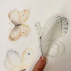 Funlife Nálepky do detskej izby motýle jemné tóny 8 cm