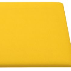 Vidaxl Nástenné panely 12 ks žlté 30x15 cm zamat 0,54 m²