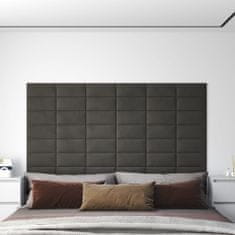 Vidaxl Nástenné panely 12 ks tmavosivé 30x15 cm zamat 0,54 m²