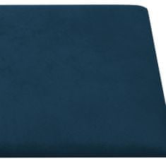 Vidaxl Nástenné panely 12 ks modré 90x15 cm zamatové 1,62 m²
