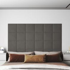 Vidaxl Nástenné panely 12 ks tmavosivé 30x30 cm zamatové 1,08 m²