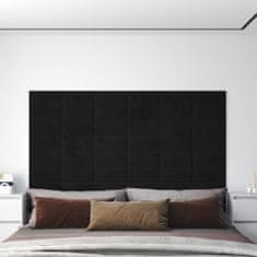 Vidaxl Nástenné panely 12 ks čierne 30x15 cm zamat 0,54 m²