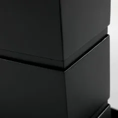 Artium Jedálenský stôl 110+40x70 cm, čierna 4 mm sklenená doska, MDF, čierny matný lak HT-420 BK