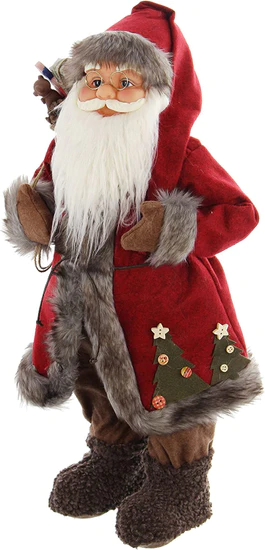 Dům Vánoc Santa v dlhom červenom kabáte 60 cm