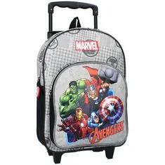 Vadobag Detský cestovný kufor na kolieskach s predným vreckom Avengers
