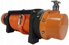 MAR-POL Naviják akumulátorový, 12 V, max. ťah 5440 kg, 4,8 kW, syntetické lano 10 mm, dĺžka 26 m