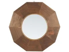 Beliani Drevené nástenné zrkadlo 60 x 60 cm hnedé ASEM