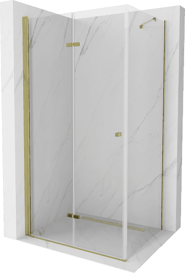 Mexen Lima sprchovací kút 80x70 cm, priehľadná, zlatá, 856-080-070-50-00