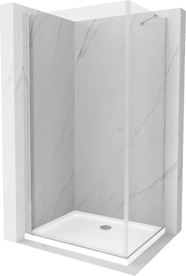 Mexen Pretoria sprchovací kút 70 x 100 cm, priehľadná, chróm + plochá sprchová vanička-852-070-100-01-00-4010