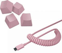 Razer PBT Keycap + Coiled Cable Upgrade sat, Quartz Pink