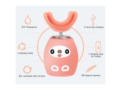 Alum online Detská vibračná elektrická zubná kefka - ružová