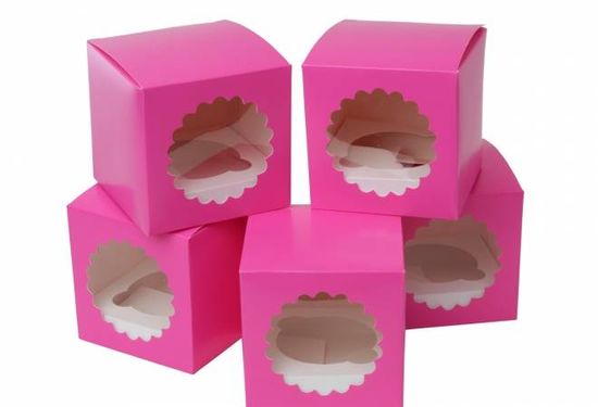 House of Marie Papierový box na cupcake ružový 5ks -
