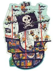Djeco Podlahové obrysové puzzle Pirátska loď 36 dielikov