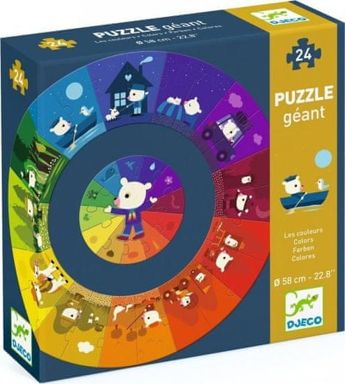 Djeco Kruhové puzzle Gigant Farby 24 dielikov