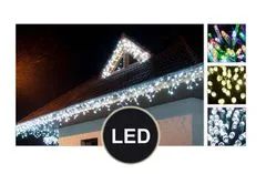 CoolCeny LED vianočný záves do okna – dážď 2,5 metrov - Biela