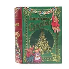 Dům Vánoc Plechová dóza Veľká kniha "Noc pred Vianocami"
