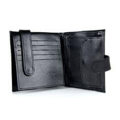 VegaLM Pánska kožená peňaženka so zapínaním v čiernej farbe