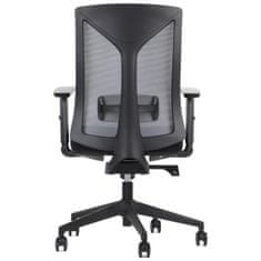 STEMA Ergonomická otočná stolička pre domácnosť a kanceláriu HAGER, posuvné sedadlo, synchrónny mechanizmus, farba čierna/šedá