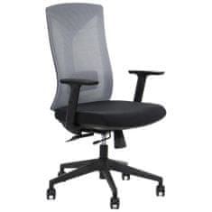 STEMA Ergonomická otočná stolička pre domácnosť a kanceláriu HAGER, posuvné sedadlo, synchrónny mechanizmus, farba čierna/šedá