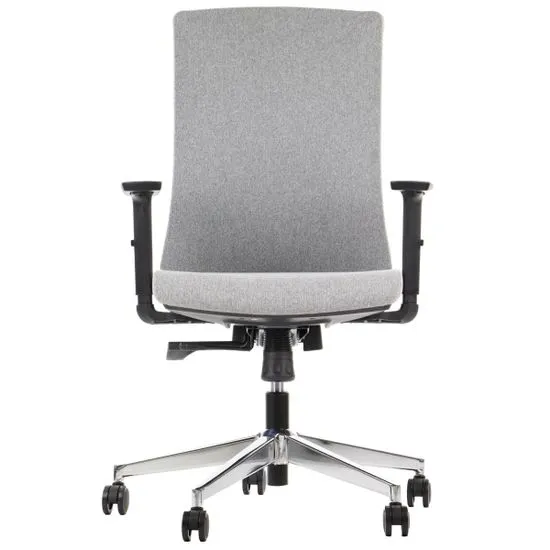 STEMA Ergonomická otočná stolička TONO, pochrómovaná základňa, posuvné sedadlo, synchrónny mechanizmus, šedá farba