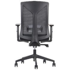 STEMA Ergonomická otočná stolička pre domácnosť a kanceláriu HAGER, posuvné sedadlo, synchrónny mechanizmus, farba čierna