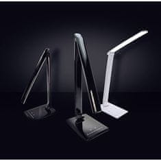 Solight LED stolná lampička stmievateľná, 12W, voľba teploty svetla, USB, čierny lesk; WO37-B