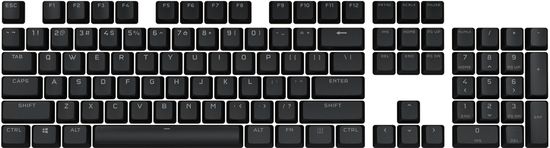 Corsair vyměnitelné klávesy PBT Double-shot Pro, 104 kláves, Onyx Black, US