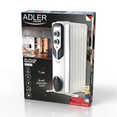 Adler LED elektrický ohrievač, olejový radiátor s diaľkovým ovládaním CR 7815