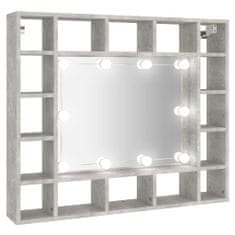 Petromila vidaXL Zrkadlová skrinka s LED betónová sivá 91x15x76,5 cm