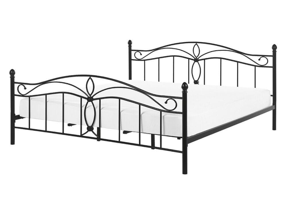 Beliani Kovová posteľ 140 x 200 cm čierna ANTLIA