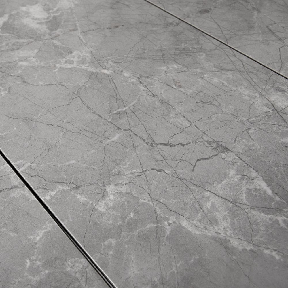 Artium Jedálenský stôl 90+25x70 cm, keramická doska sivý mramor, masív, sivý vysoký lesk HT-400M GREY