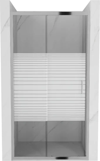 Mexen APIA sprchové posuvné dvere do otvoru 140cm, číre/pásy, 845-140-000-01-20