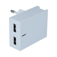 SWISSTEN sieťový adaptér smart IC 2X USB 3A power, biely