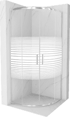 Mexen RIO - Štvrťkruhový sprchovací kút 90x90 cm, chróm-pásy, 863-090-090-01-20