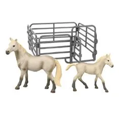 Rappa Sada 2 koní so sivým plotom s bielou hrivou