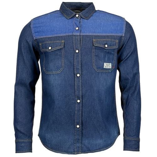 Oem Pánska džínsová košeľa s dlhým rukávom Feiler modrá