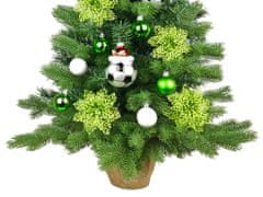 LAALU Ozdobený umelý vianočný stromček FUTBALOVÝ DARČEK 60 cm s LED OSVETELNÝM V KVETINÁČI