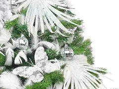 LAALU Ozdobený umelý vianočný stromček MOTÝLI TRIPYT 60 cm s LED OSVETLENÍM V KVETINÁČI