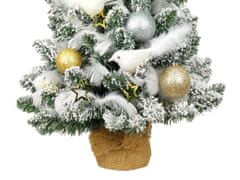 LAALU Ozdobený umelý vianočný stromček NEŽNÉ VIANOCE 60 cm s LED OSVETLENÍM V KVETINÁČI