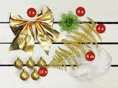 LAALU Sada vianočných ozdôb 27 ks v boxe HARMONICKÁ CHAMPAGNE na vianočné stromčeky do 100 cm