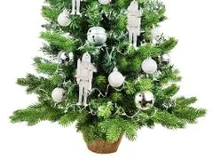 LAALU Ozdobený umelý vianočný stromček STRIEBORNÝ VOJAČIK 60 cm s LED OSVETLENÍM V KVETINÁČI