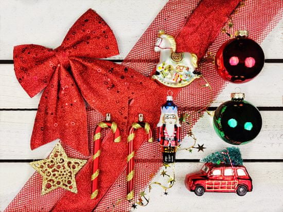 LAALU Sada vianočných ozdôb 104 ks v luxusnom boxe SYMBOL VIANOC na vianočné stromčeky 120-210 cm