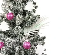 LAALU Ozdobený umelý vianočný stromček RUŽOVÁ NADIELKA 60 cm s LED OSVETLENÍM V KVETINÁČI